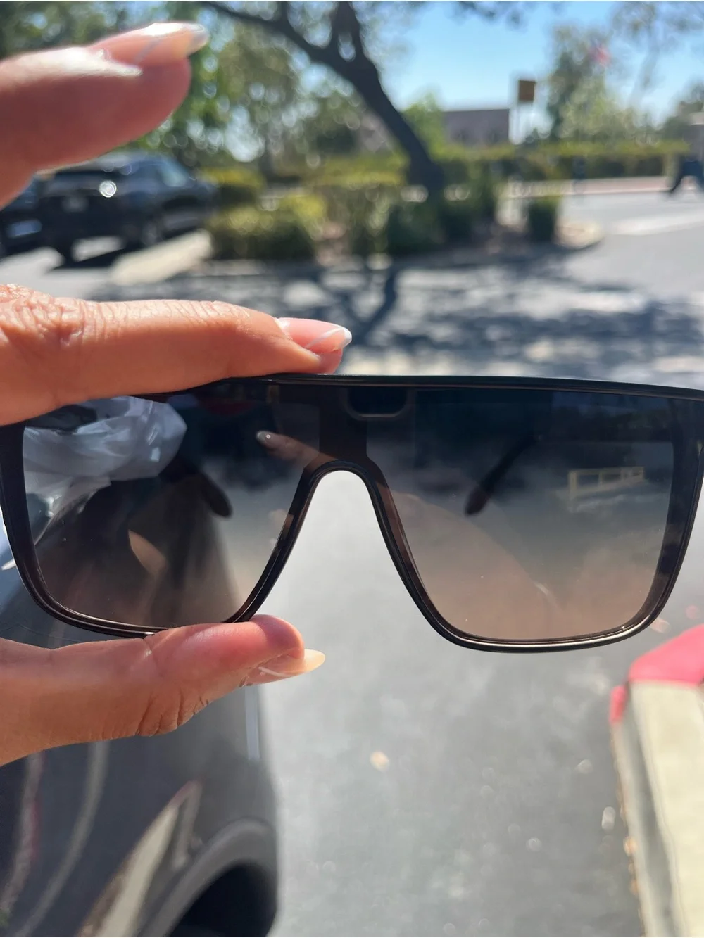 Quay Nightfall Oversized Black Sunglasses shades black blue gold